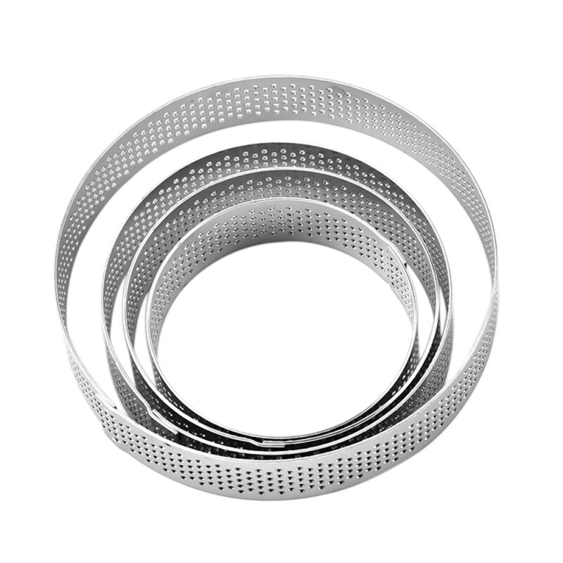 Moule à gâteau circulaire en acier inoxydable, avec trou de perméabilité, anneau à Mousse française, résistance à la Corrosion, 1 pièces