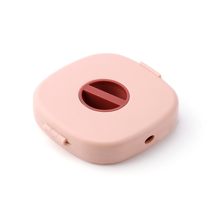 Portable Rotatable Cable Winder Data Cable Storage Box Multi-purpose with Mobile Phone Holder Earphone Cable Cable Organizer: Pink