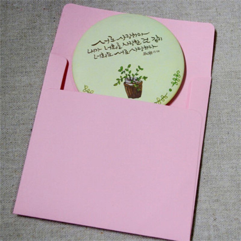 100 Stuks In/ 10X10Cm Vierkante Vintage Kraft Multicolor Gewone Uitnodiging Papier Decoratieve Bruiloft Envelop Vip/Bank/Postkaart: pink color