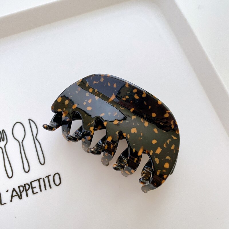 2022 Acetaat Haar Clip Semi-Cirkel Koe Patroon Haarspeld Dames Mode Prachtige Haaraccessoires Trend Shark Clip 8cm Grote: SKU-01
