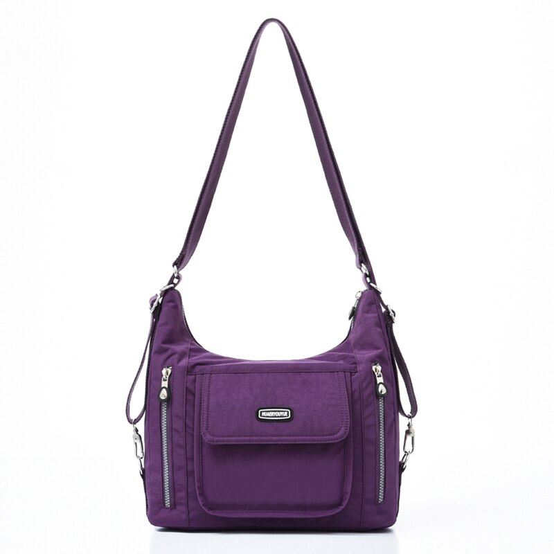 Vrouwen Schoudertas Vrouwen Postman Bag Reistas Multi-Functionele Grote Capaciteit Nylon Crossbody tas Bo: Purple