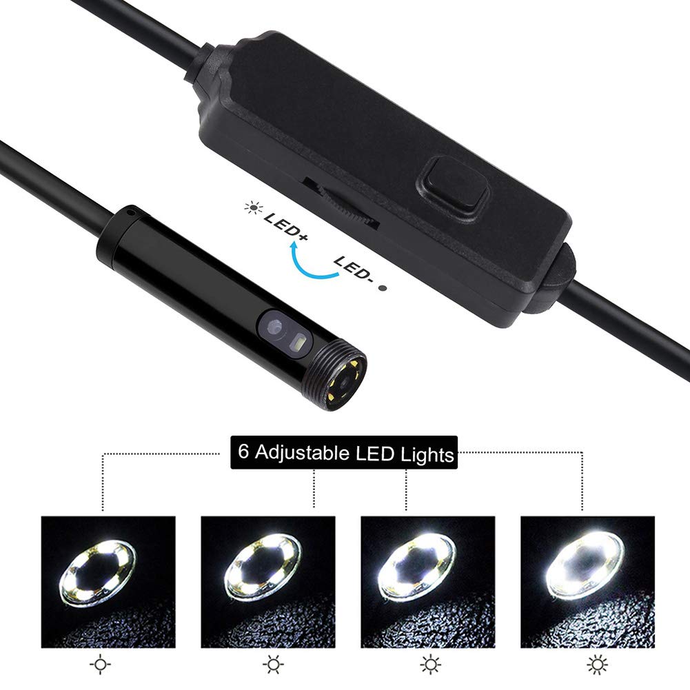 Câmera dupla de inspeção endoscópio, 8mm 1m 3.5m 5m, lente dupla, à prova dágua ip67, 2mp, boroscópio, tubo de inspeção câmera para pc android