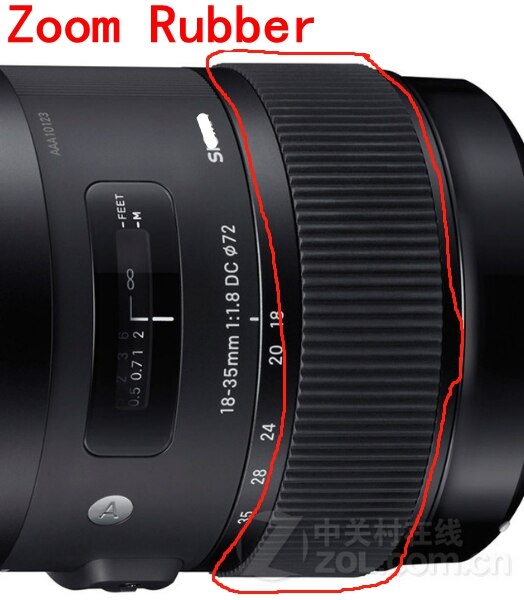 Kopi 18-35 kunst linse fokus gummi ring + zoom gummi ring for sigma 18-35mm f1.8 dc hsm art reparasjon del enhet: Bunt 1