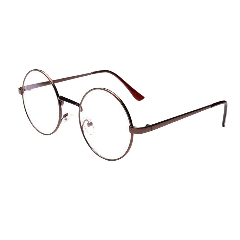 neue unisex Klassische Jahrgang Brille Rahmen Runde Objektiv Flache Myopie Optische Spiegel Einfache Metall Frauen/Männer Moto gläser rahmen 29