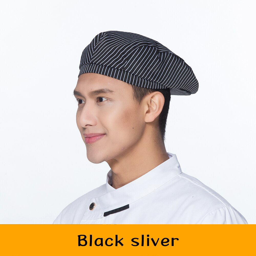 Chapeau de Chef Service alimentaire, uniforme de travail de cuisine café Restaurant, casquette élastique, chapeaux de serveur de barbier à imprimé de piment, 17 couleurs: 7
