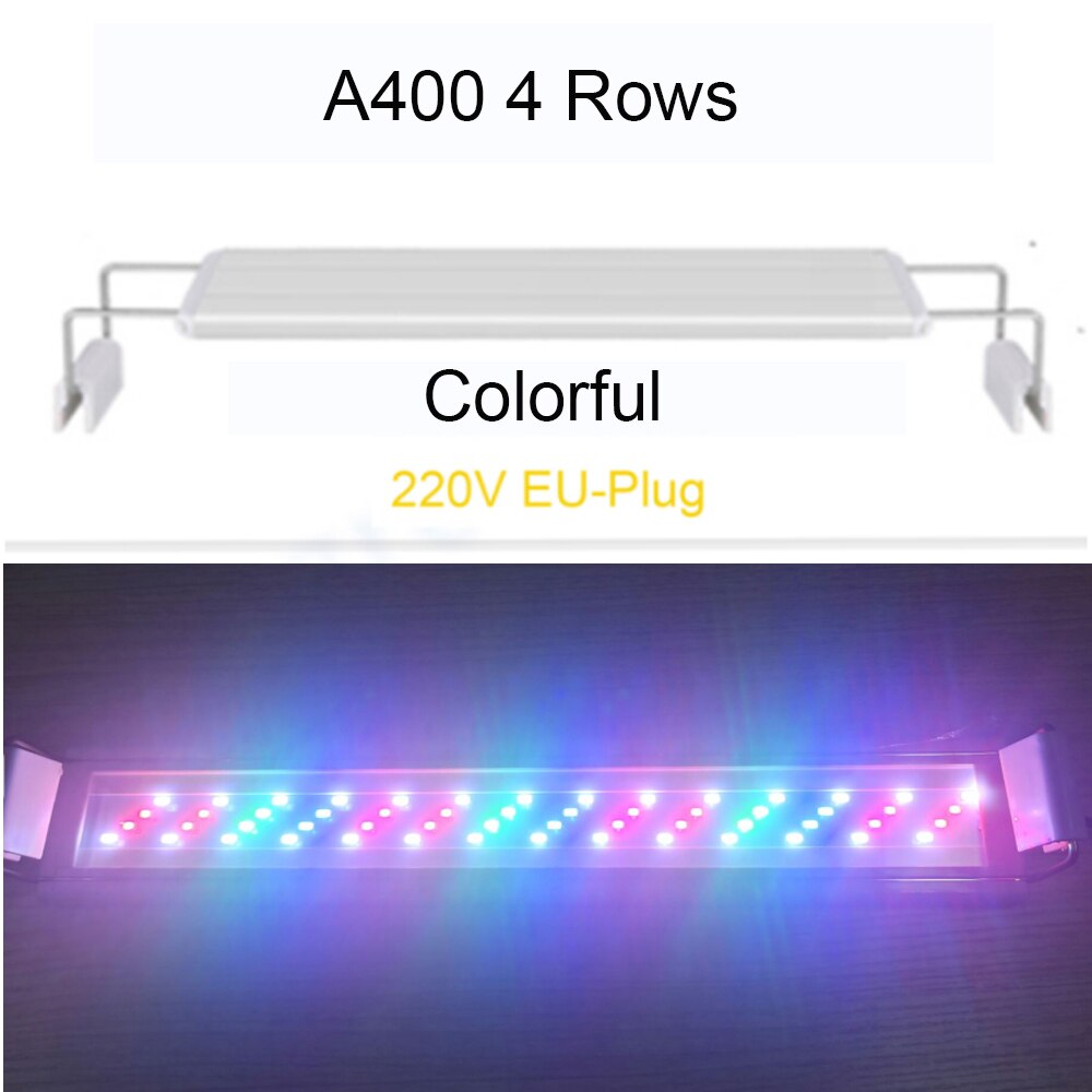 Super Slim LEDs Aquarium Lighting Aquatic Plant Light 20-70CM Extensible Waterproof Clip on Lamp For Fish Tank: A400-C EU-Plug