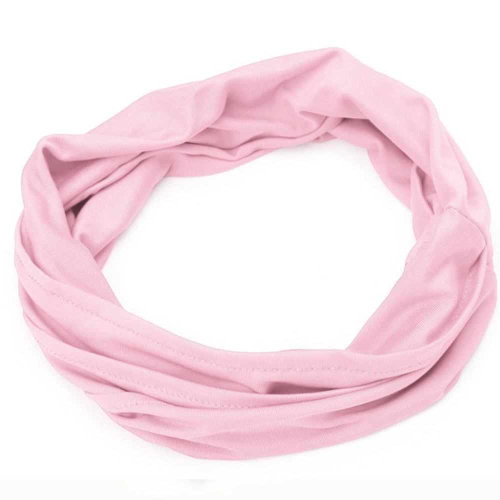 1 Pc Breed Effen Kleur Katoen Hoofdband Voor Vrouwen Lady Plain Stof Yoga Sport Elastische Hoofdband Tulband Head Wrap bandana: pink