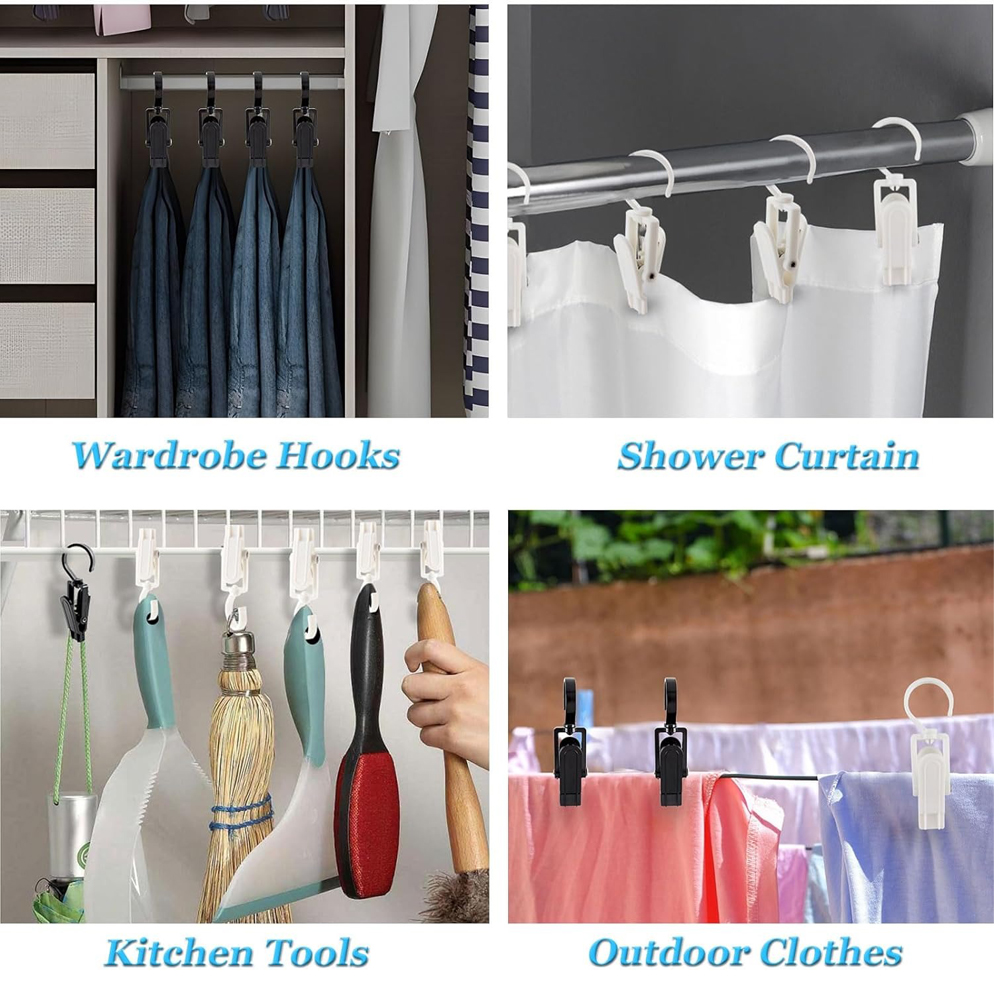 5 Stück Wäsche haken mit Clips super starke Kleiderbügel clips Kunststoff Home Travel drehbar hängenden Kleiderbügel Schrank Organizer für Kleidung