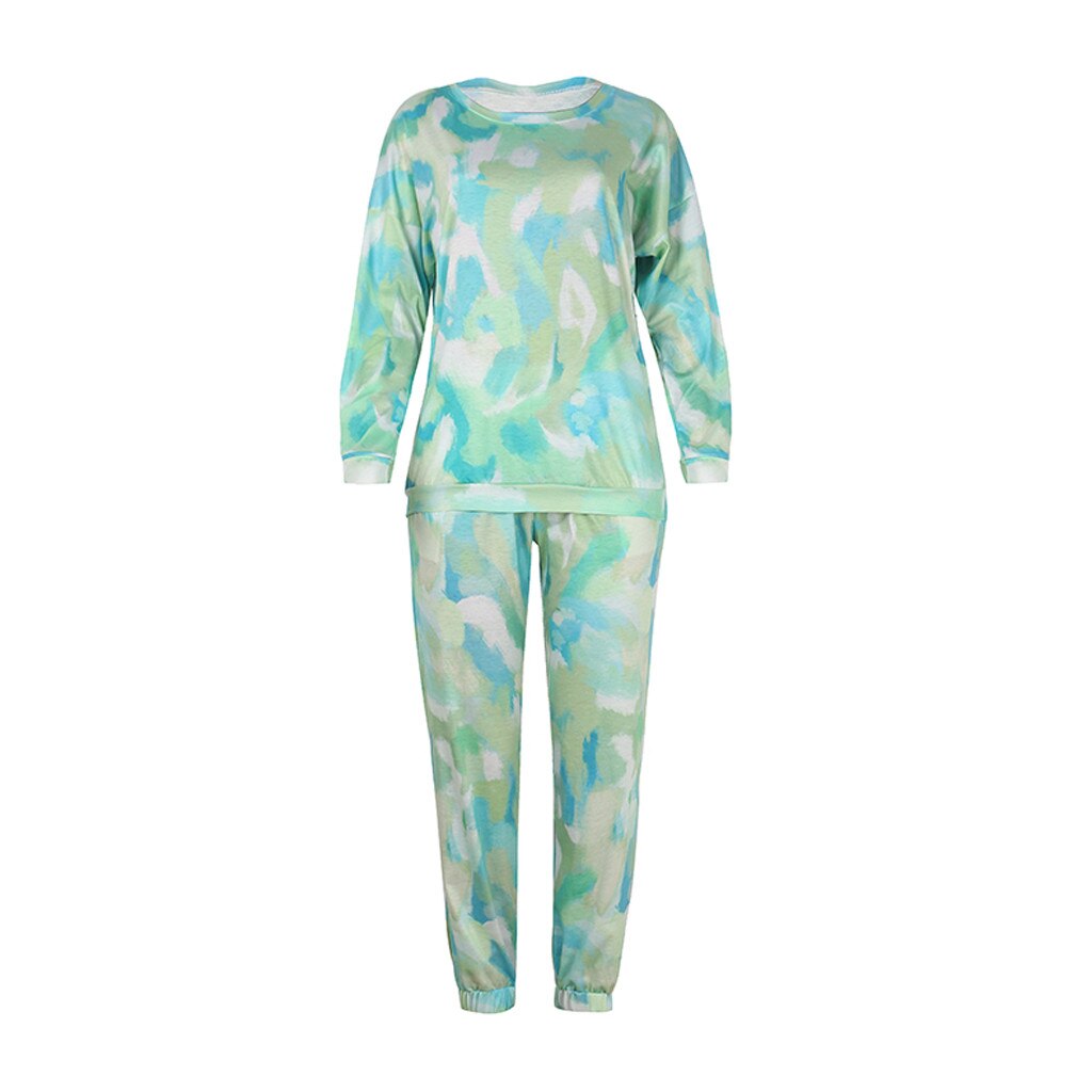 Popular Women Leisure Sports Running Sets Tie-dyed Printing Tracksuits Ladies Women's Sports Suits #3