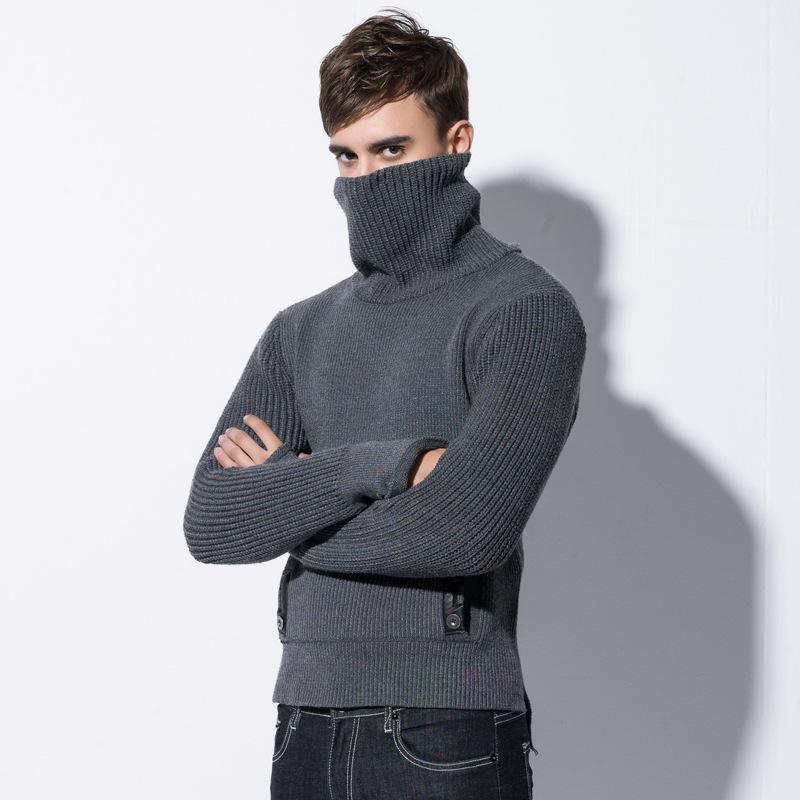 Vinter mans sweater skildpaddehals tykkere afslappet sweatercoat mænd slank sweater overfrakke 3 xlrand beklædningf 952