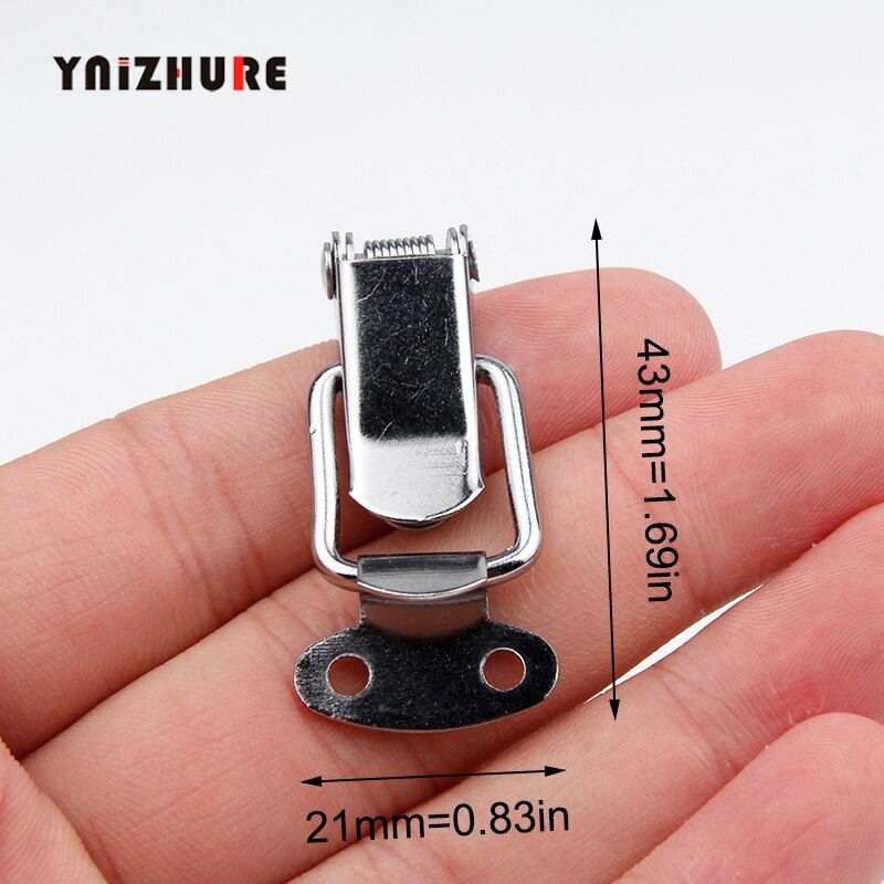 YNIZHURE Hardware Cabinet Boxes Spring Loaded Latch Catch Toggle Hasp 43*21mm Mild Steel Hasp For Sliding Door Simple Window