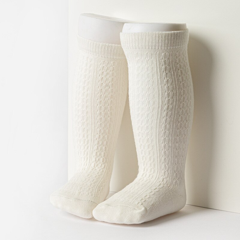 Wecute Neue Baby Mädchen Baumwolle Knie Hohe Socken Einfarbig freundlicher Kleinkind Doppel Nadel Kurze Socken Für freundlicher Baby socken: Beige / 9cm Pro 0-12Monat
