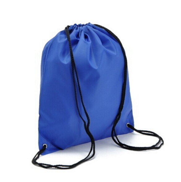 Goocheer String Koord Tassen Pack Cinch Sack Gym Tote Bag Scholen Sport Schoen Tas Grote Trekkoord Rugzak Cinch Sack Gym tas: Blauw