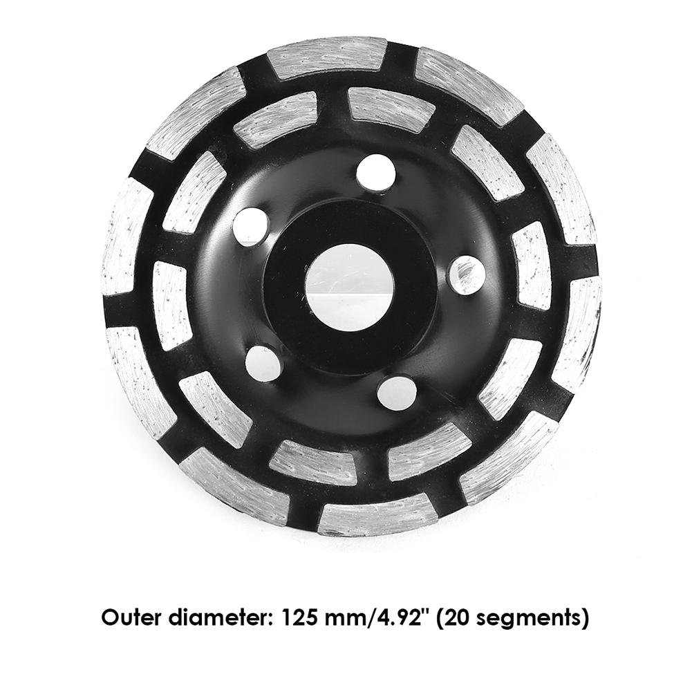 115/125/180mm Diamond Segment Grinding Wheel Cup Disc Grinder Concrete Granite Double Row Stone Cutting Disc Piece Power Tools: 125mm