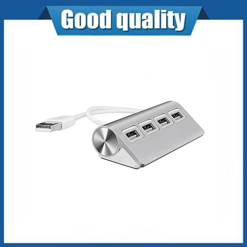 -USB HUB, Premium 4 Port Aluminum USB Hub with 11 inch Shielded Cable for iMac, MacBooks, PCs and Laptops