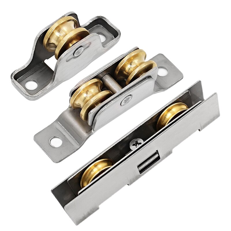 Skjutdörr av plaststål remskiva aluminiumlegering skärm fönster mässingshjul dämpad rulle balkong hårdvara