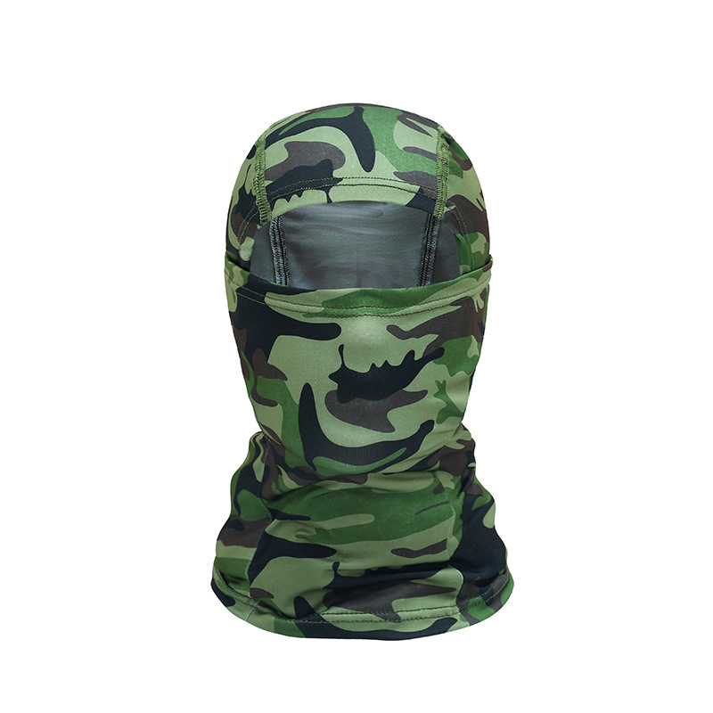 Pasamontañas de camuflaje máscara facial completa esquí bicicleta ciclismo caza cubierta para la cabeza bufanda Blaclava gorra Bandanas hombres: Plata
