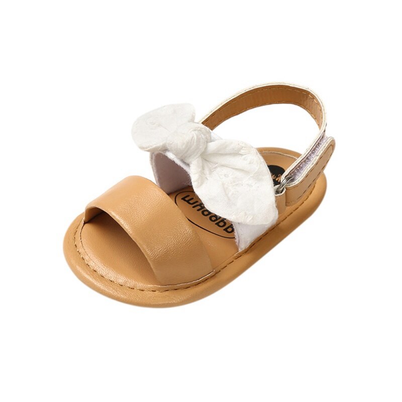 21 baby zomerschoenen sandalen baby jongens meisjes baby zachte wieg schoenen schattige schoenen strik effen geplooide sandalen: Wit / 0-6m