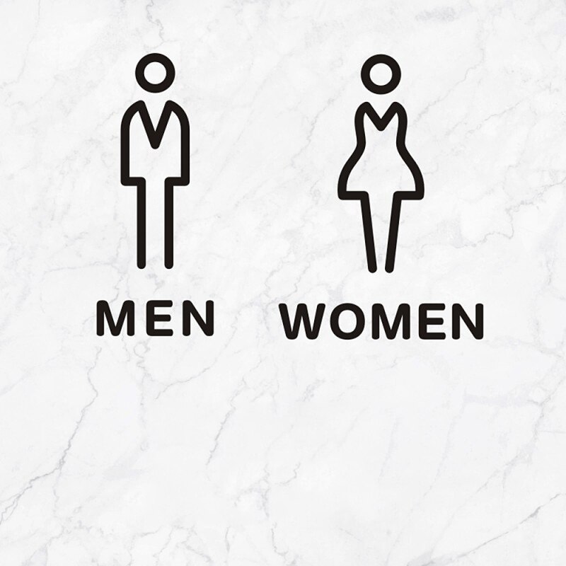 1PC Acrylic Men Women Restroom Door Sign Self Adhesive Plate Bathroom Signage DIY Public Toilet Decoration: 6
