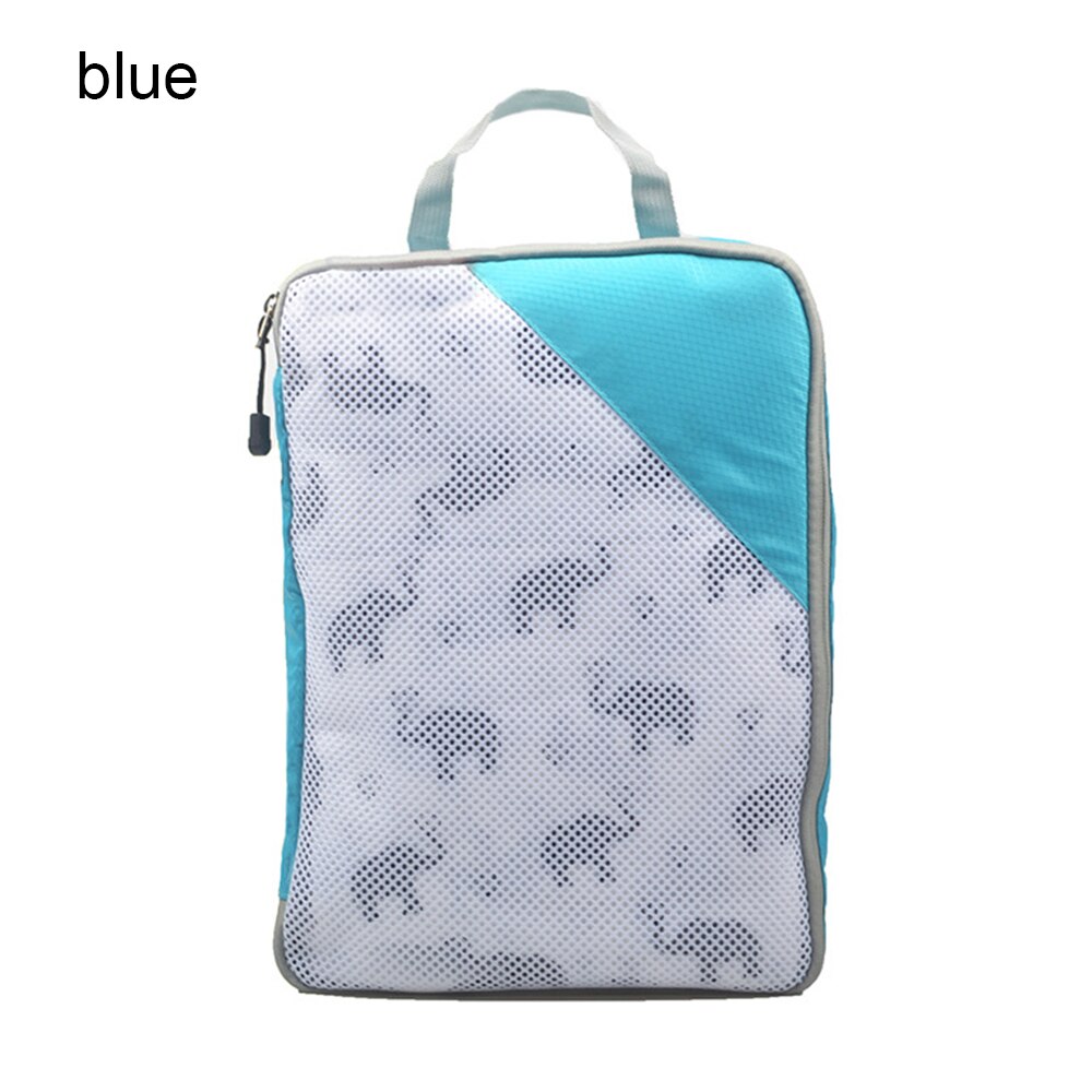 1pc/4pcs Compression Packing Cube Nylon Storage Bag Foldable Organizer Durable Travel Luggage Bag for Shoes Clothes: 1pc blue M