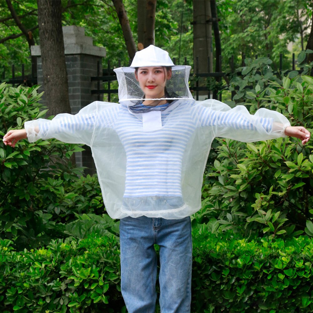 Detachable Anti Bee Smock Equipment Protective Clothing Veil Cap Nylon Mesh Unisex Beekeeper Home Beginner Beekeeping Suit