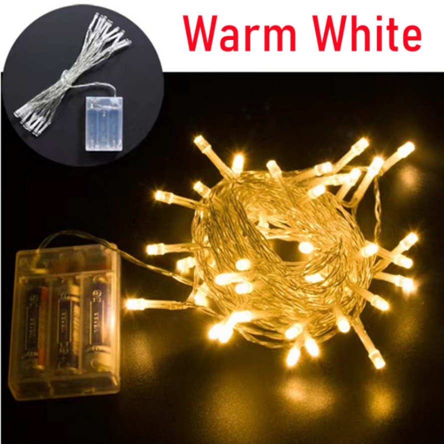 5/10M Girlande Weihnachtsbaum Gebühr Licht Batterie Kasten Schnur Lampe Kette Wasserdicht Hause Hochzeit Party draussen Dekor