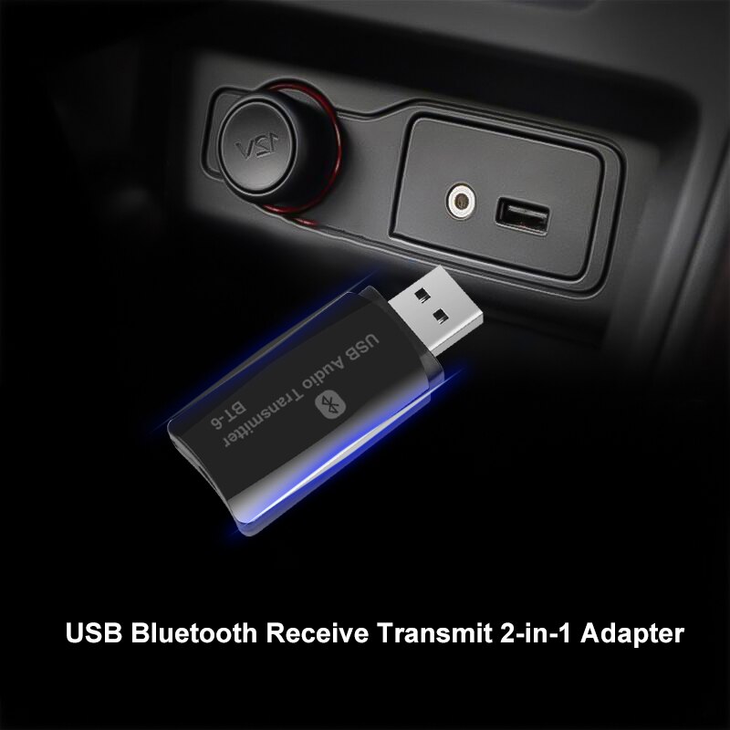 3.5mm jack 2 in 1 Bluetooth Car Kit 3.5mm AUX Draadloze Audio-ontvanger Zender USB Power door voor auto Radio FM Mp3 Speler