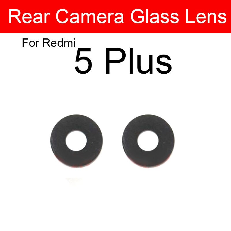 Bagside kamera glas linse + selvklæbende mærkat til xiaomi redmi 1s 2 2a 3s 3x 4x 4a 5 5a 6 6a 7 7a 8a 8 9 plus pro kamera linse glas: Til redmi 5 plus