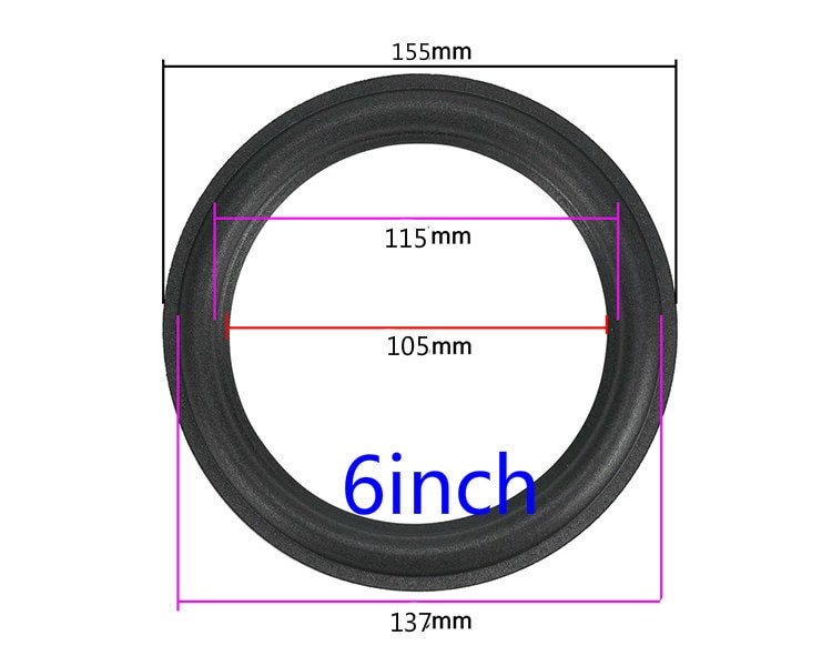 Ghxamp Speaker Schuim Reparatie 2.5 3.5 4 6.5 Inch Schorsing Surround Folding Ring Volledige Range Woofer Speaker Vervanging 2 Stuks