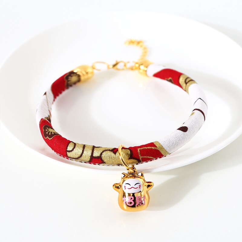 Collier pour chat, Super mignon, Style japonais, Shiba Inu, pour chien, avec clochette, accessoires, pendentif: Lucky Cat / 25-30