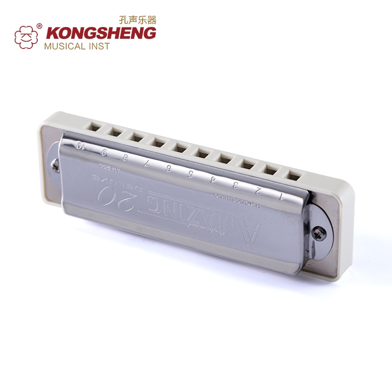 KONGSHENG tolle20 Luxus (bin20D) Mundharmonika 10 löcher Blues Harfe mund orgel weiß Spezielle für Anfänger