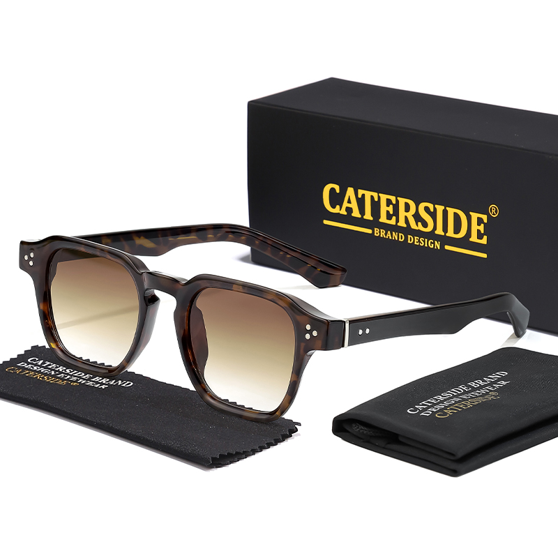 Caterside clássico quadrado óculos de sol masculino núcleo inserção templo marca luxo óculos de sol feminino viagem praia festa festival presentes: Azul