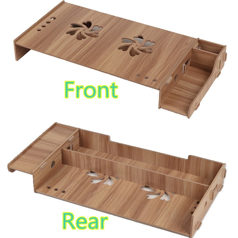 Wood Assembly Laptop Desk Table Monitor Riser DIY Office Storage Shelf Computer Screen Stands Keyboard Organizer Laptop Holder