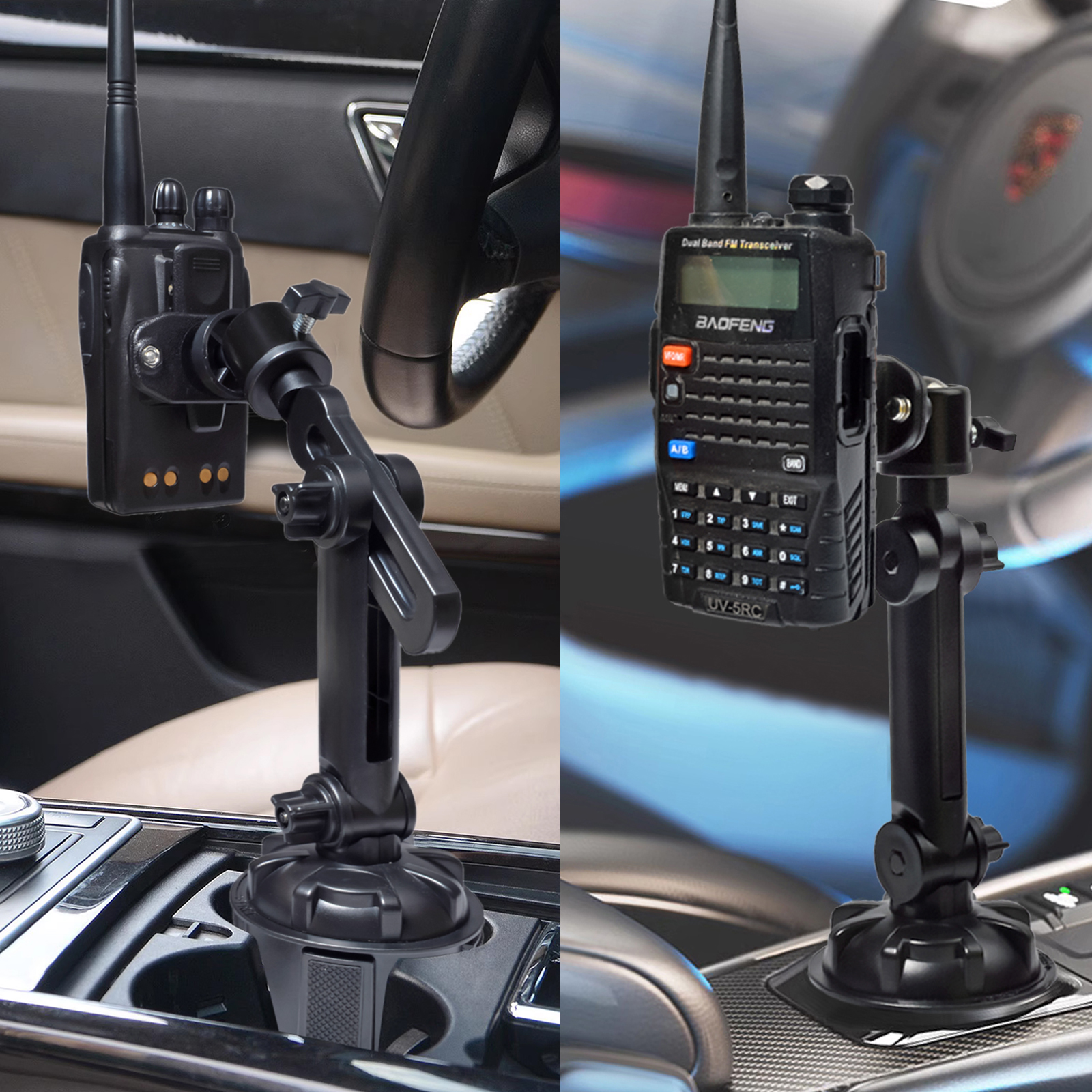 Walkie Talkie autohouder, standaard verstelbare autobekerhouder installatie draagbare radio voertuighouder voor Baofeng Motorola Radio
