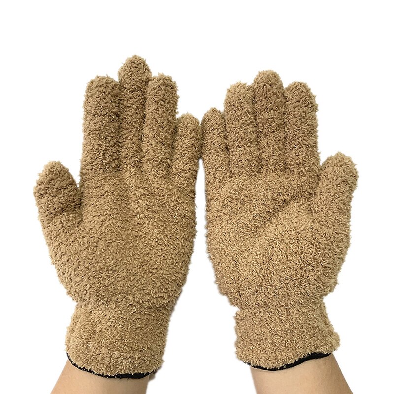 Car Wash Microfiber Dust Removal Gloves Coral Fleece Gloves Clean Five-finger Housework Water Absorbent Dry Hair Gloves: 04