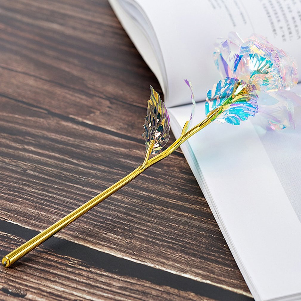 Gloeiende gouden roos 24k tanabata kleur gouden roos bloem vriendin verjaardag moederdag evenement klein