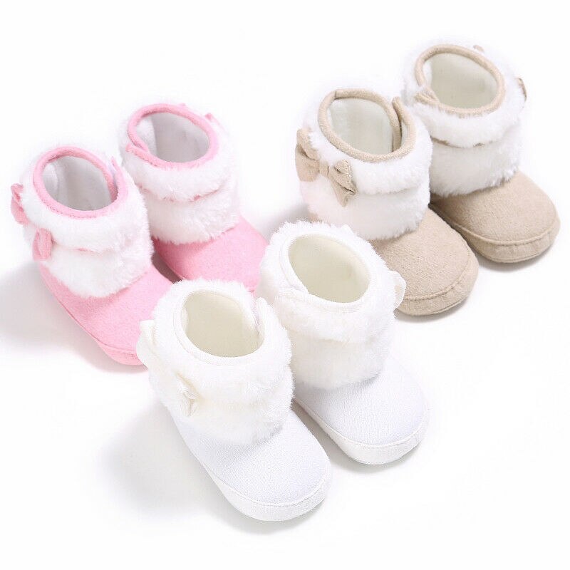 Pudcoco botas de nieve abrigadas para niños nuevos niños pequeños de invierno zapatos de princesa para niños antideslizantes planas botas encantadoras para bebés
