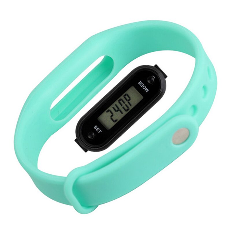 LCD Walking Distance Wrap Cuff Silica Gel Bracelets Run Step Watch Bracelets Pedometer Calorie Counter Digital