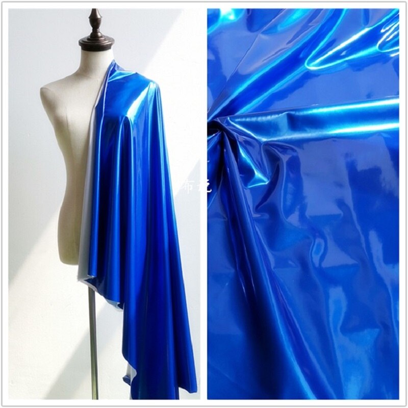 50*145cm skinnende blankt blødt vinyllæderstof elastisk pvc stof materiale til kjolebetræk: 8