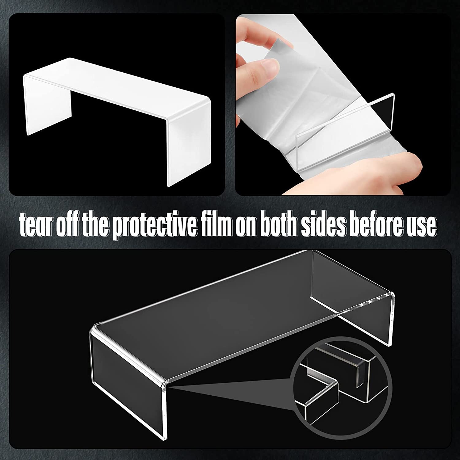 Estante organizador de juguetes, escaparate, estante de exhibición, estante de exhibición, soporte de mesa de postre, elevador acrílico transparente, soporte para zapatos, figura de joyería