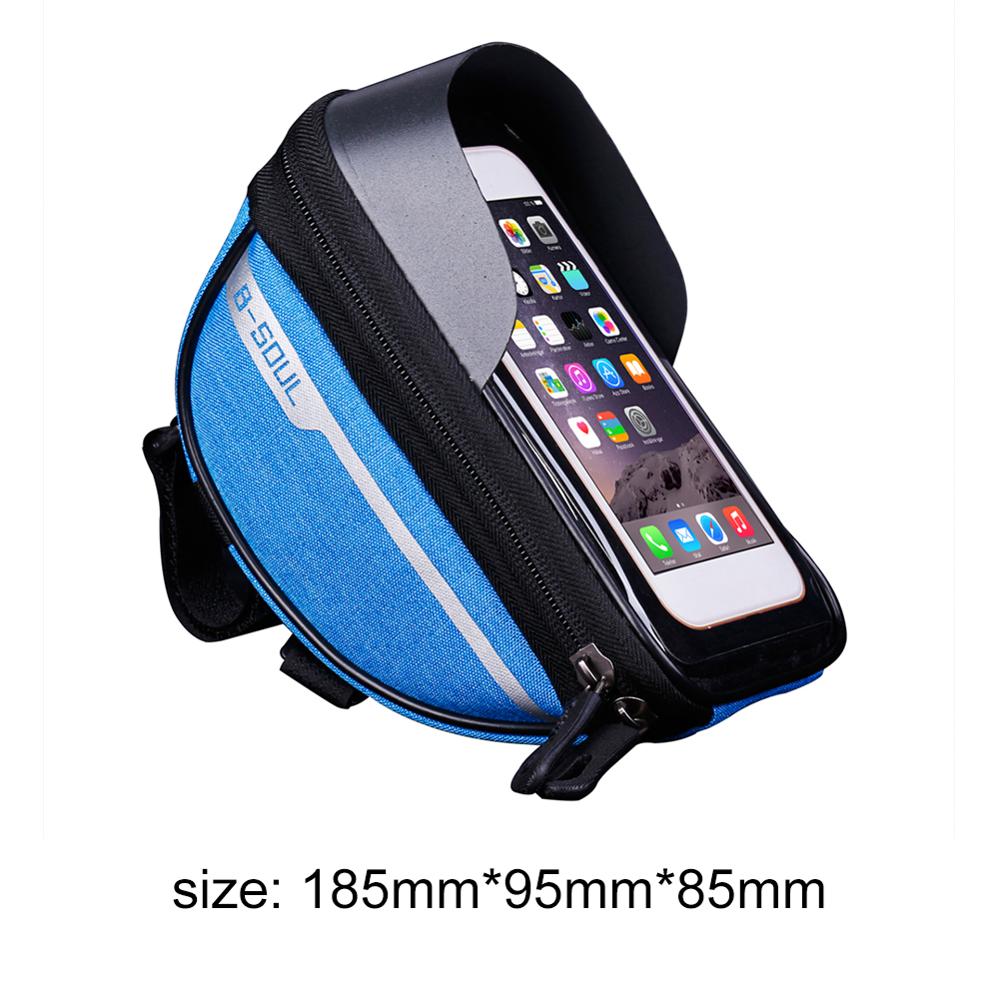 B-SOUL Bike Fietsstuur Telefoon Bag Fietsen Voor Tube Touchscreen Fietstas Waterdicht Telefoon Houder Voor Outdoor Riding: Blue