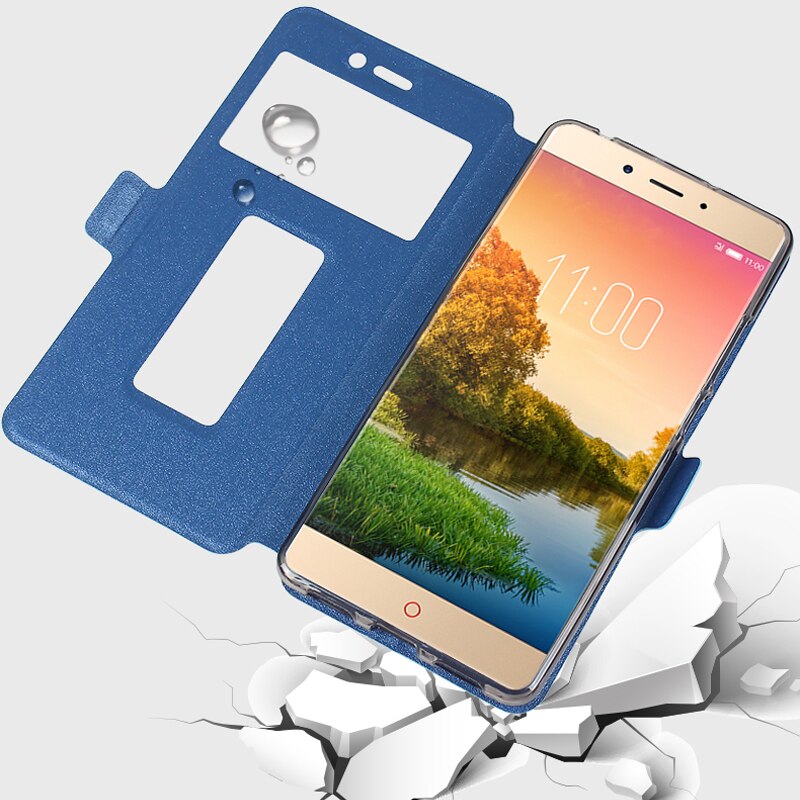 5.5 inch For ZTE Nubia Z11 NX531J case open the window Mobile phone battery back cover holster for For Nubia Z 11 filp phone bag