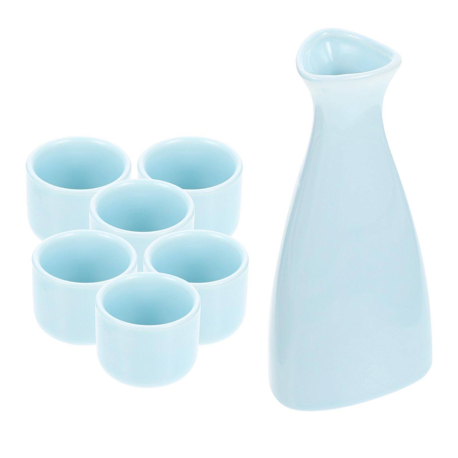 1 Set Ceramic Decanter Practical Decanter Handled Decanter with Cups