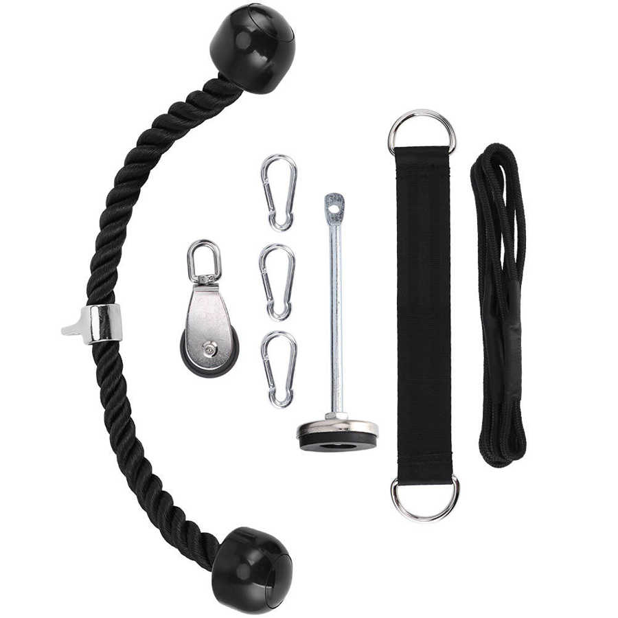 Fitness DIY Strength Training Equipment Loading Pin Expander Dumbbell Three-heads Rope Set Power Training Equipment