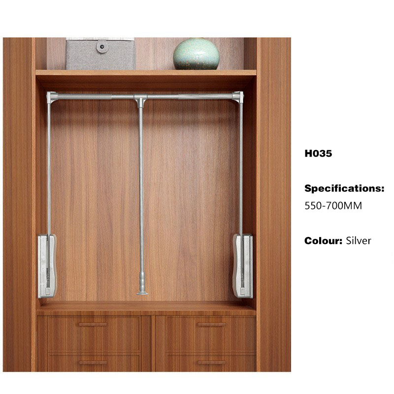 Lift Hangende Kledingrek Pull-down Garderobe Automatische Terugkeer Garderobe Garderobe Telescopische Kleerhanger Huishoudelijke Hardware: GRIJS