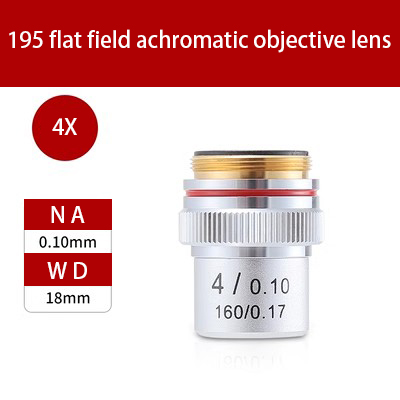 4X 10X 20X 40X 60X 100X Achromatic Objective Lens 195 mm Conjugate Distance Tube Length 160 mm Biological Microscope RMS thread: Brown