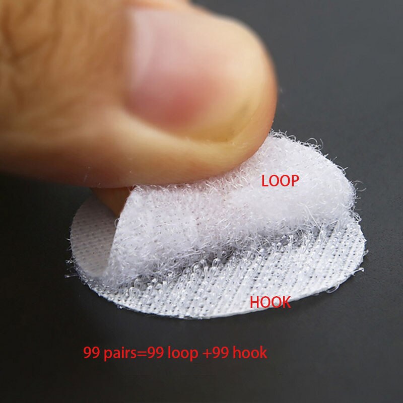 10mm Velcro Colorful Self Adhesive Fastener Dots Strong Glue Magic Tape Sticker Disc Round Coin Hook Loop DIY Accessory 99Pairs