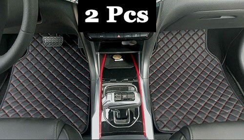 Universele auto vloermatten voor auto's, antislipmat, rode zwarte grijze koffie auto vloermatten, auto styling interieur auto vloermatten: 2 stuks zwart rood