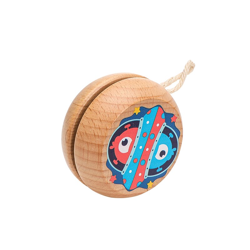 1Pc bambini di piccole dimensioni palla yo-yo in legno colorato modello diverso giocattoli divertenti bambini corda classica giocattoli allenamento a mano regali per bambini: 9