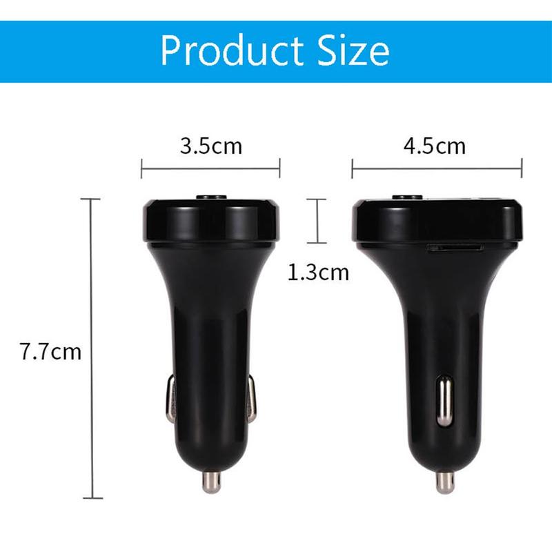 Transmisor FM con Bluetooth 5,0 para coche, reproductor modulador MP3, inalámbrico, manos libres, con doble cargador rápido USB, color negro